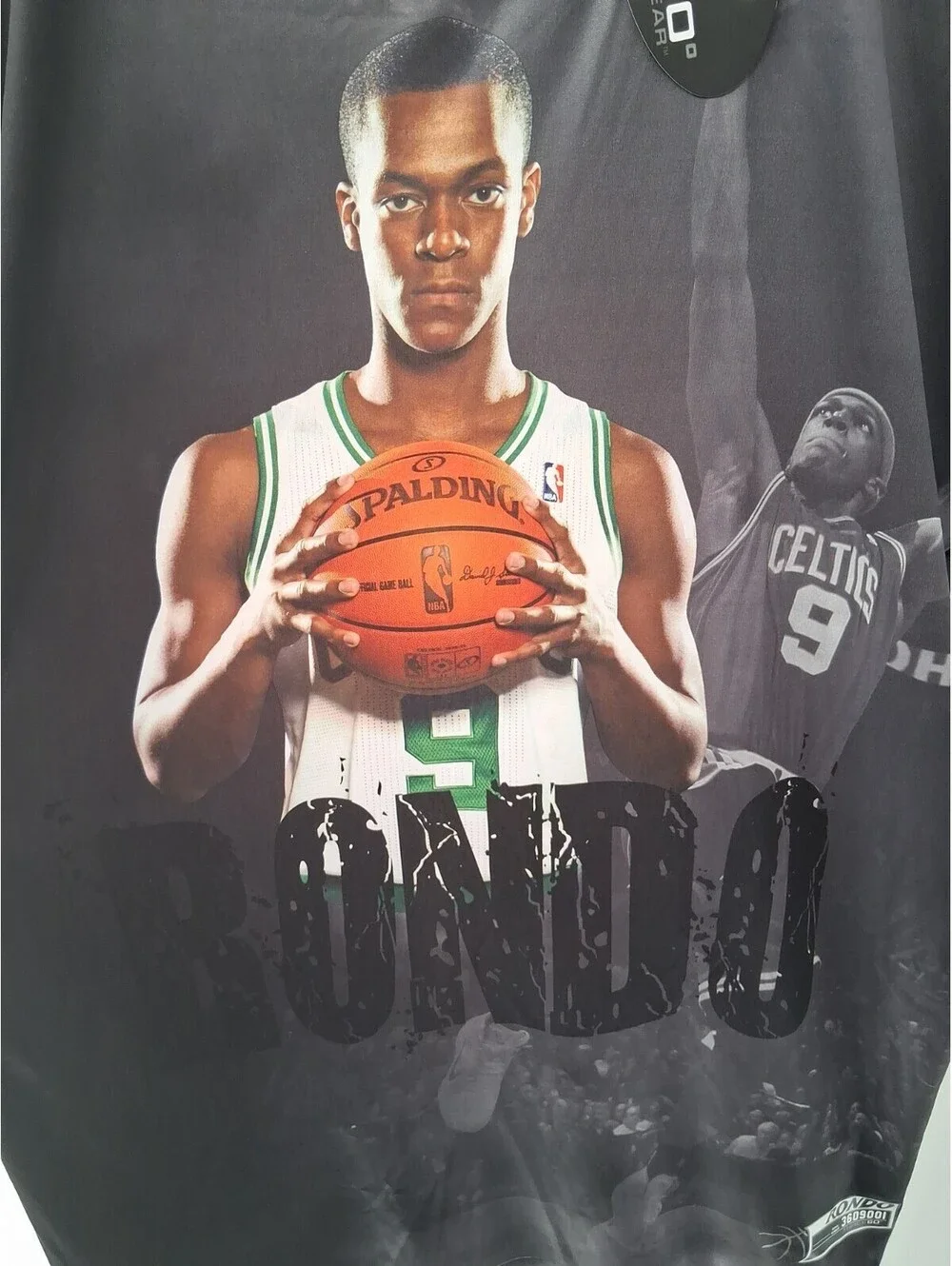 Three60 Gear Boston Celtics Rajon Rondo T Shirt Mens XL Double Sided Wicking Nba